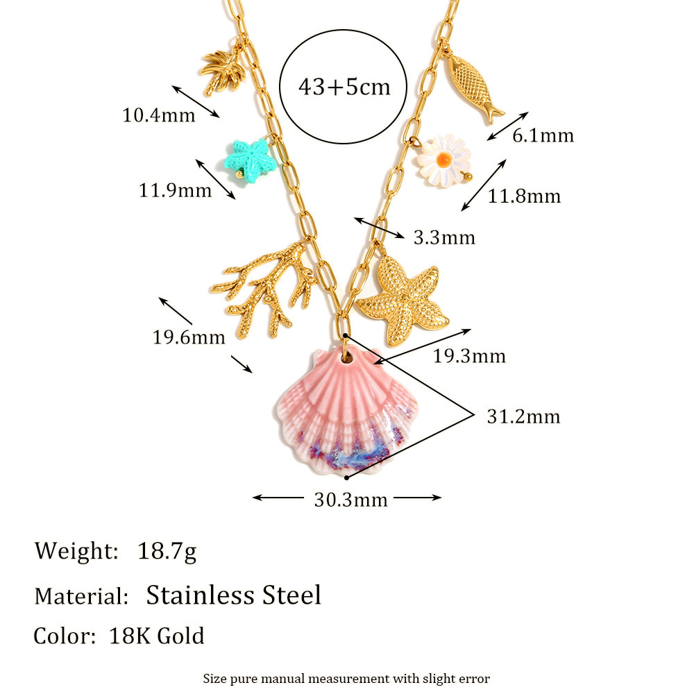 Collier Avec Pendentif Tortue De Vacances En Acier Inoxydable Doré Pour Femme, Série Simple, 1 Pièce Image2