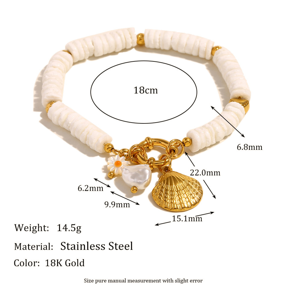 Bracelets À Breloques En Acier Inoxydable Étanche Couleur Or h5Image2