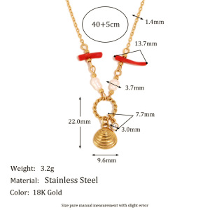 Colliers Pendentifs De Vacances En Acier Inoxydable Étanche Couleur Or h5 