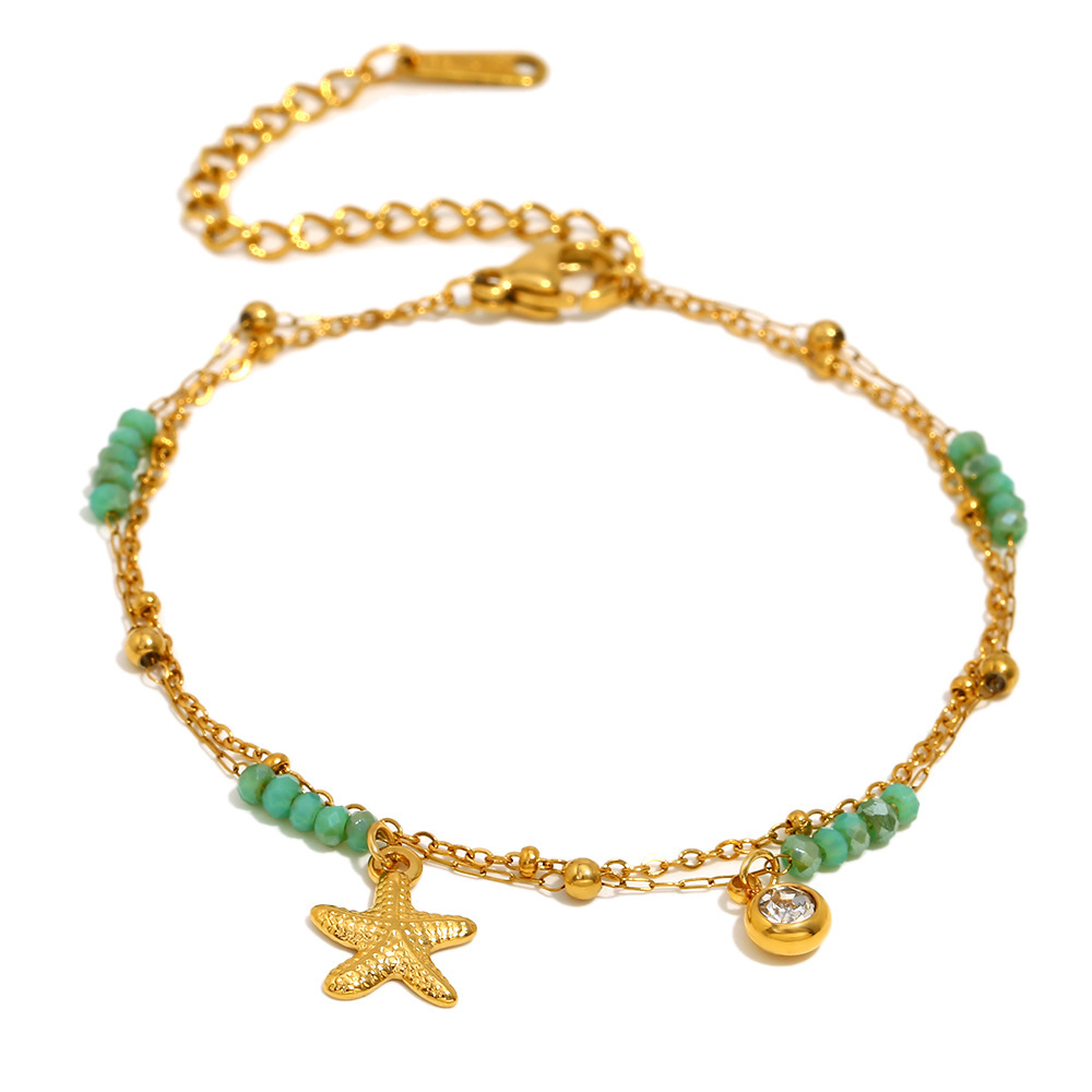 Bracelets À Breloques Oceanic En Acier Inoxydable Étanche Couleur Or 