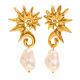 Boucles d'oreilles hippocampe en perles baroques - Or