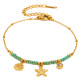 Bracelet étoile de mer en pierre naturelle et perles - Doré 
