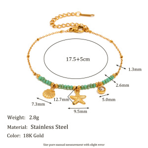 Bracelets À Breloques Oceanic En Acier Inoxydable Étanche Couleur Or h5 Image2