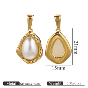 Pendentif Femme Étanche En Acier Inoxydable, Forme Goutte Irrégulière (1 Pièce) h5 