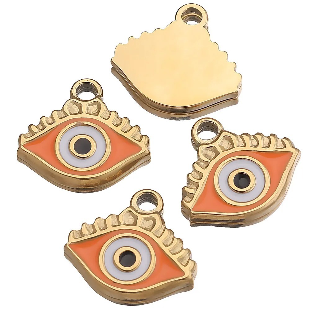 Pendentif Femme Étanche En Acier Inoxydable, Forme Œil Classique, Collection Colorée (1 Pièce) 