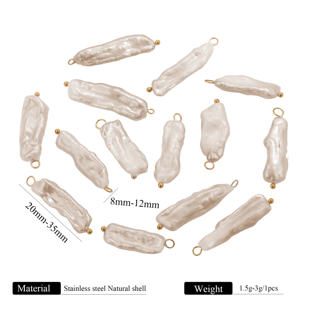 Pendentifs Glamour Pour Femmes, En Acier Inoxydable Étanche, Géométriques, Ornés De Perles D'Eau Douce