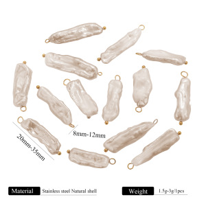 Pendentifs Glamour Pour Femmes, En Acier Inoxydable Étanche, Géométriques, Ornés De Perles D'Eau Douce h5