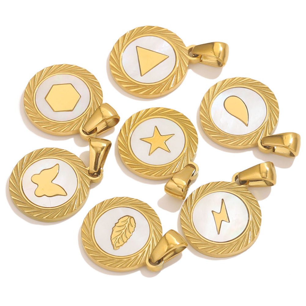 Pendentif Délicat En Forme De Cercle, En Acier Inoxydable Étanche, Couleur Or, Pour Femme (1 Pièce) h5Image5