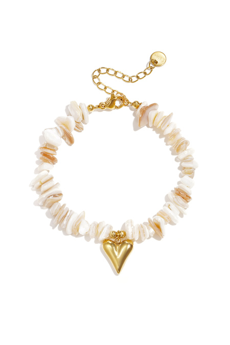 Bracelets en perles de pierre, motif cœur, collection vacances et romantisme au quotidien, bijoux pour femmes