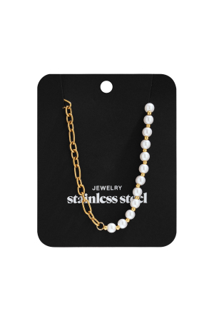 Collier De Perles Et Maillons Avec Fermoir Sur Le Devant h5 Image6