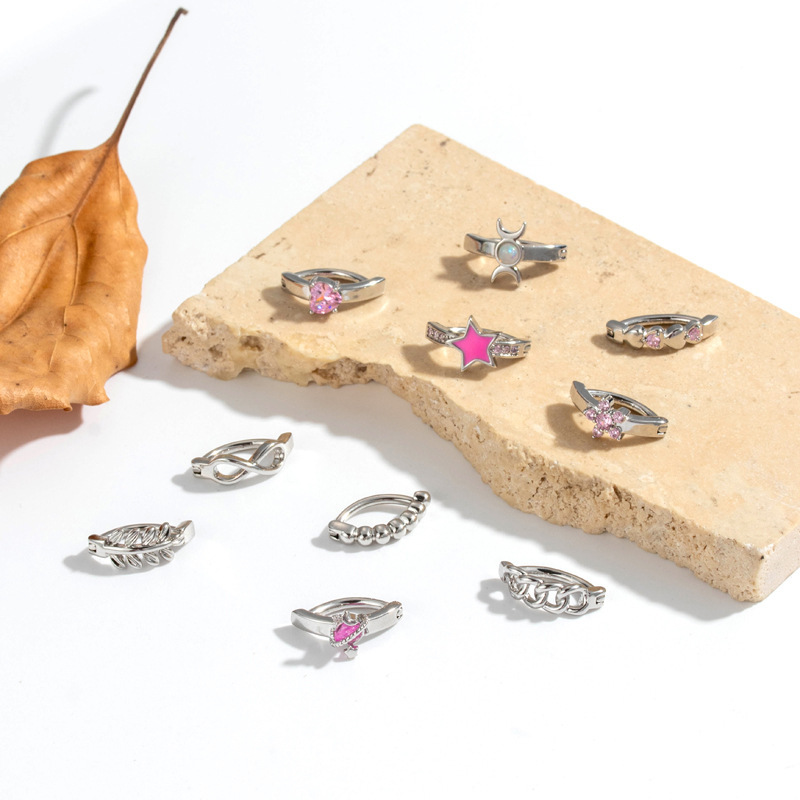 Piercings De Nombril Élégants En Zircon Couleur Cuivre Doré Et Étoile Image7