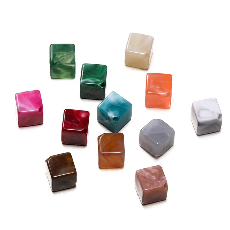 1 sachet de perles cubiques en acrylique pour bijoux DIY