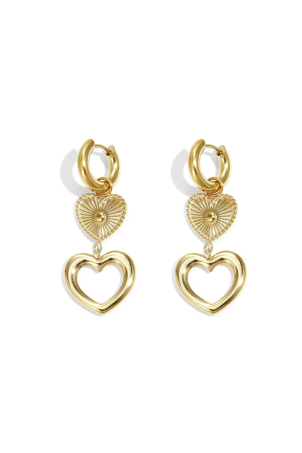 Boucles D'Oreilles Pendantes En Acier Inoxydable, Style Cœur, Décontractées, Simples Et Quotidiennes, Bijoux Pour Femmes 