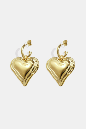 Boucles D'Oreilles Avec Un Grand Cœur Pendant h5