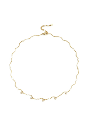 Collier Orné De Pierres À Motif En Zigzag h5