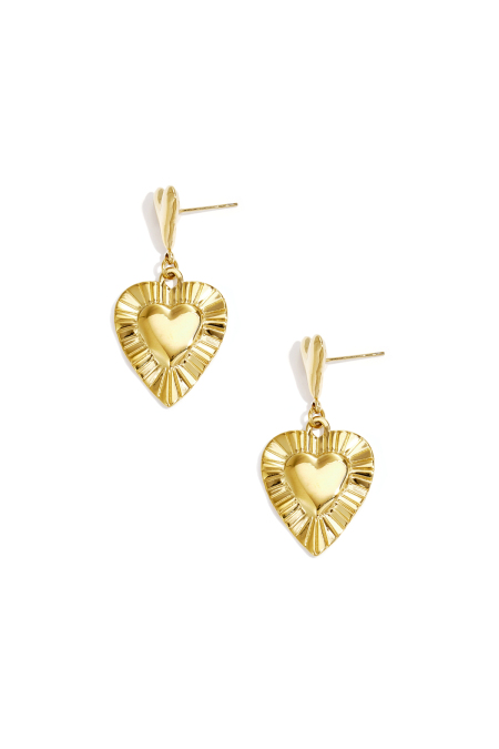 Boucles d'oreilles avec pendentifs en forme de cœur