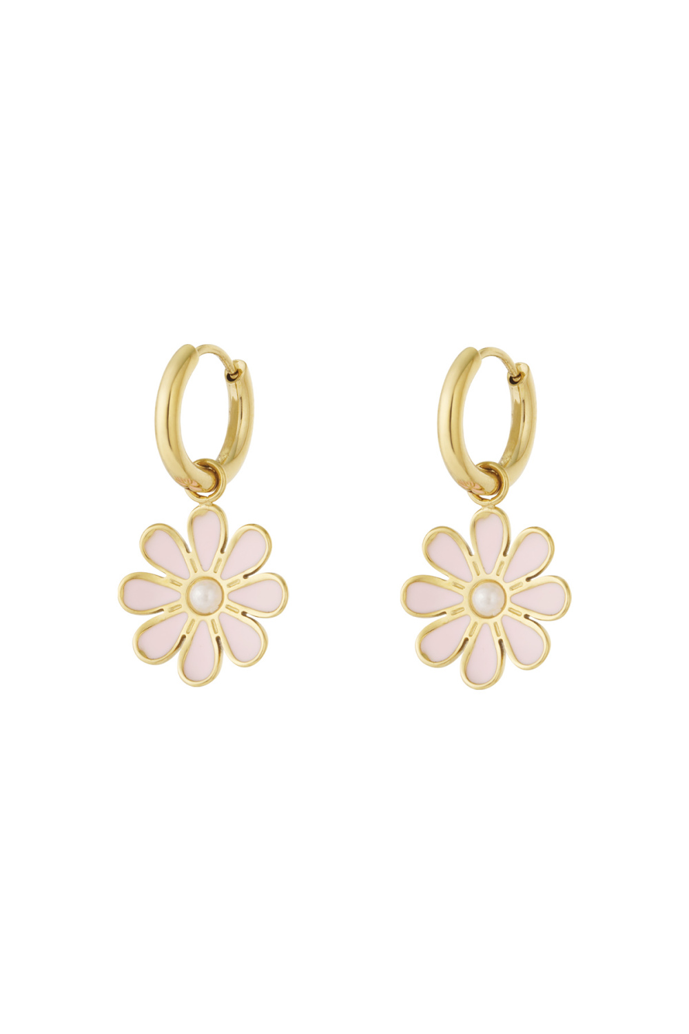 Boucles D'Oreilles Pendantes En Acier Inoxydable, Motif Floral, Style Décontracté Et Quotidien 