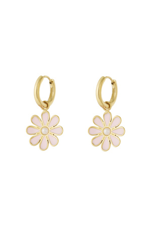 Boucles D'Oreilles Pendantes En Acier Inoxydable, Motif Floral, Style Décontracté Et Quotidien h5 