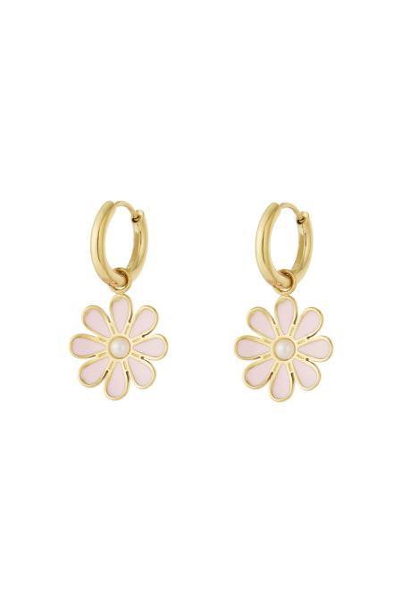 Boucles d'oreilles pendantes en acier inoxydable, motif floral, style décontracté et quotidien