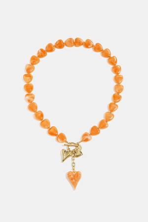 Collier De Perles Avec Breloques En Forme De Cœur h5 