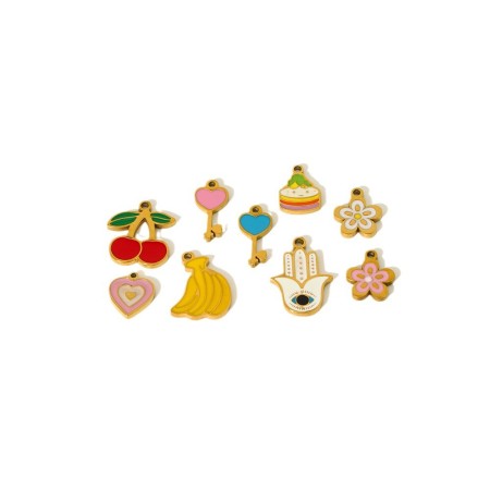 Pendentif DIY mignon en acier inoxydable étanche et coloré en forme de fruit 2