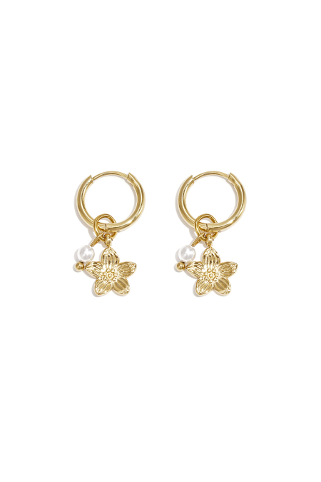 boucles d'oreilles en fleur de perle