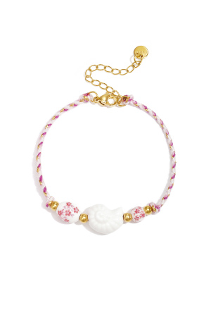Bracelet En Corde Orné De Perles À Motifs De Coquillages Et De Fleurs h5 