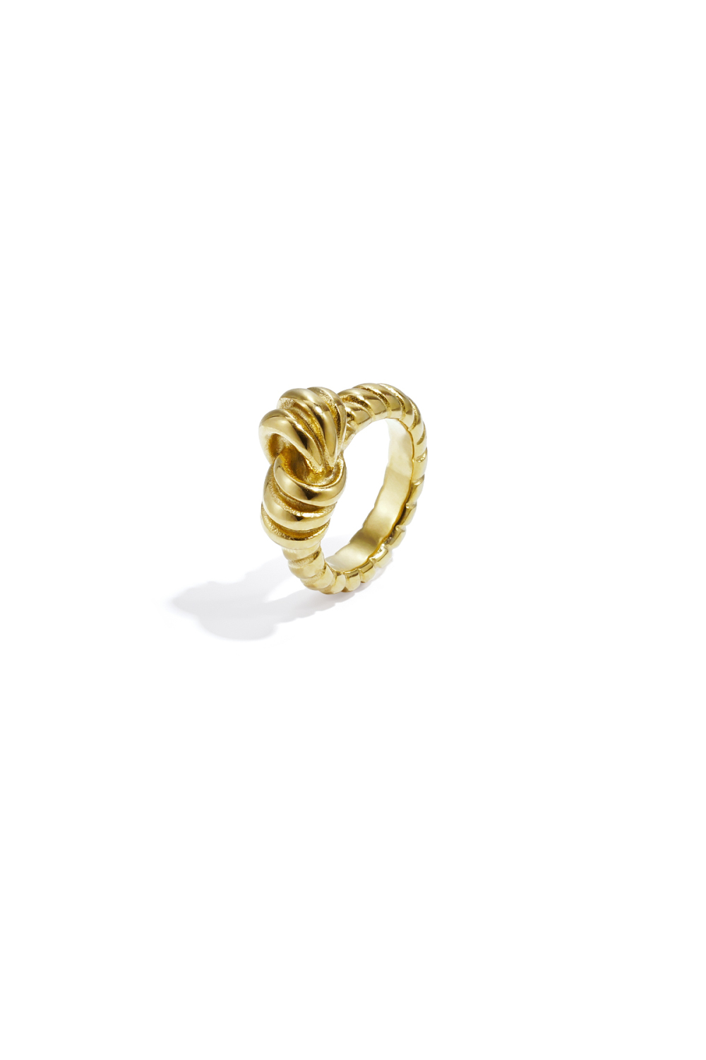 Bague Imposante Ornée De Nœuds Et De Rayures 