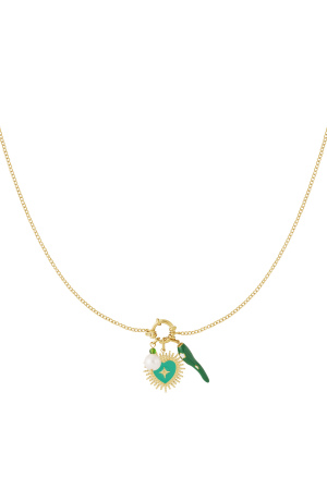Collier Diy En Forme De Cœur Vert h5 Image3