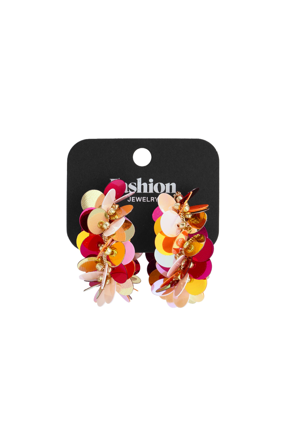 Boucles D'Oreilles Créoles En Sequins Et Perles h5Image9