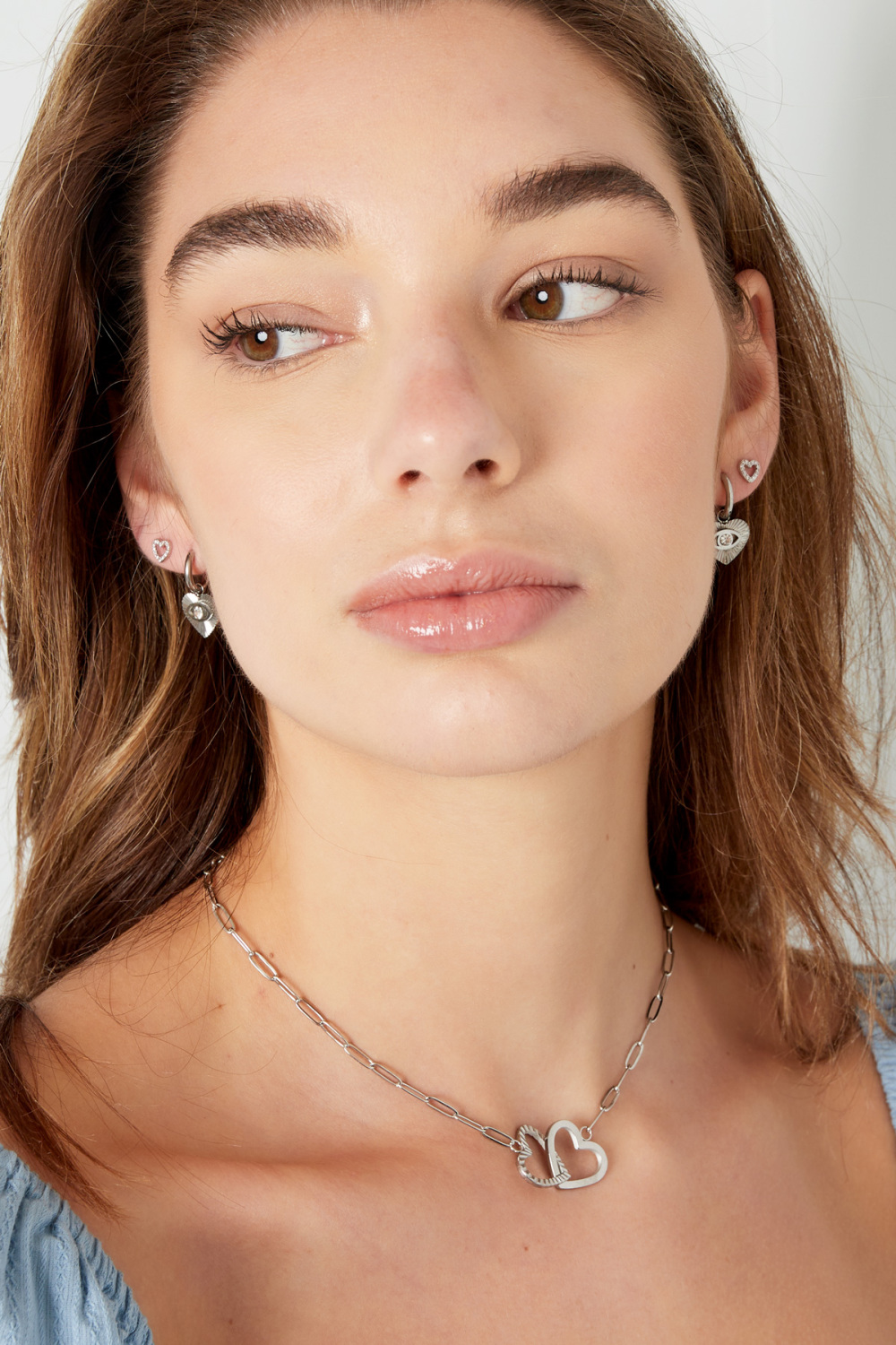 Collier Coeurs Liés - Argent Argenté Acier Inoxydable Image4