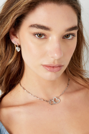 Collier Coeurs Liés - Argent Argenté Acier Inoxydable h5 Image2