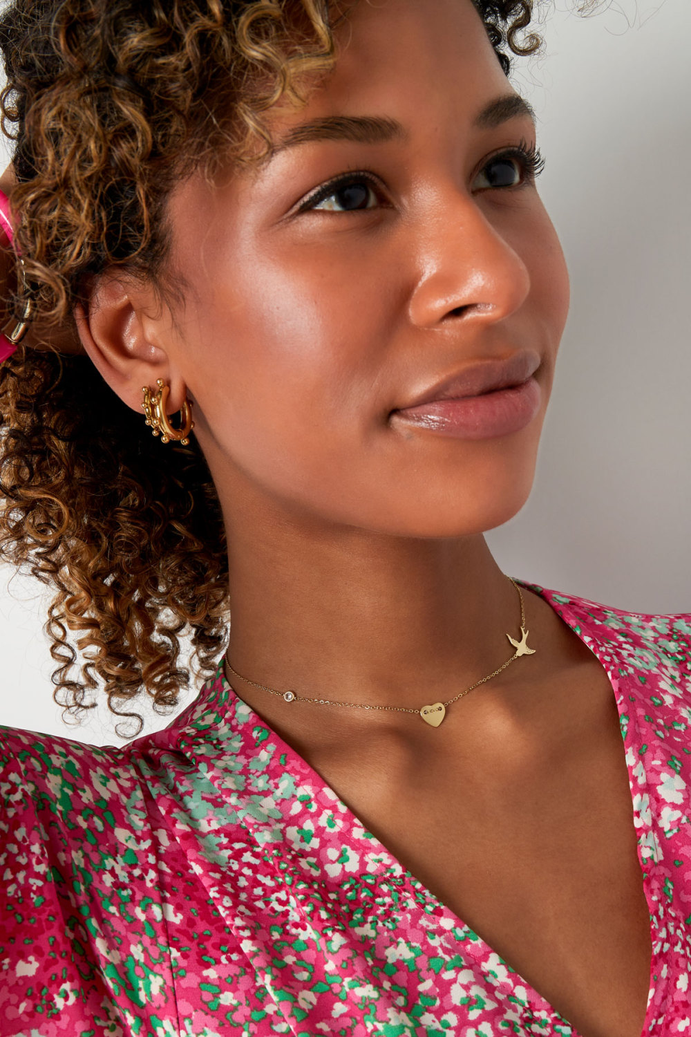 Collier 3 Charms - Acier Inoxydable Doré h5Image2