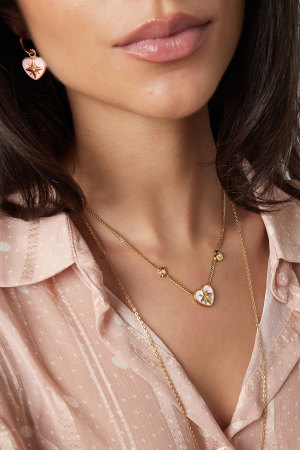 Collier Coeur Avec Pierres - Couleur Or/Blanc (Pack With Plastic Bag) h5 Image3
