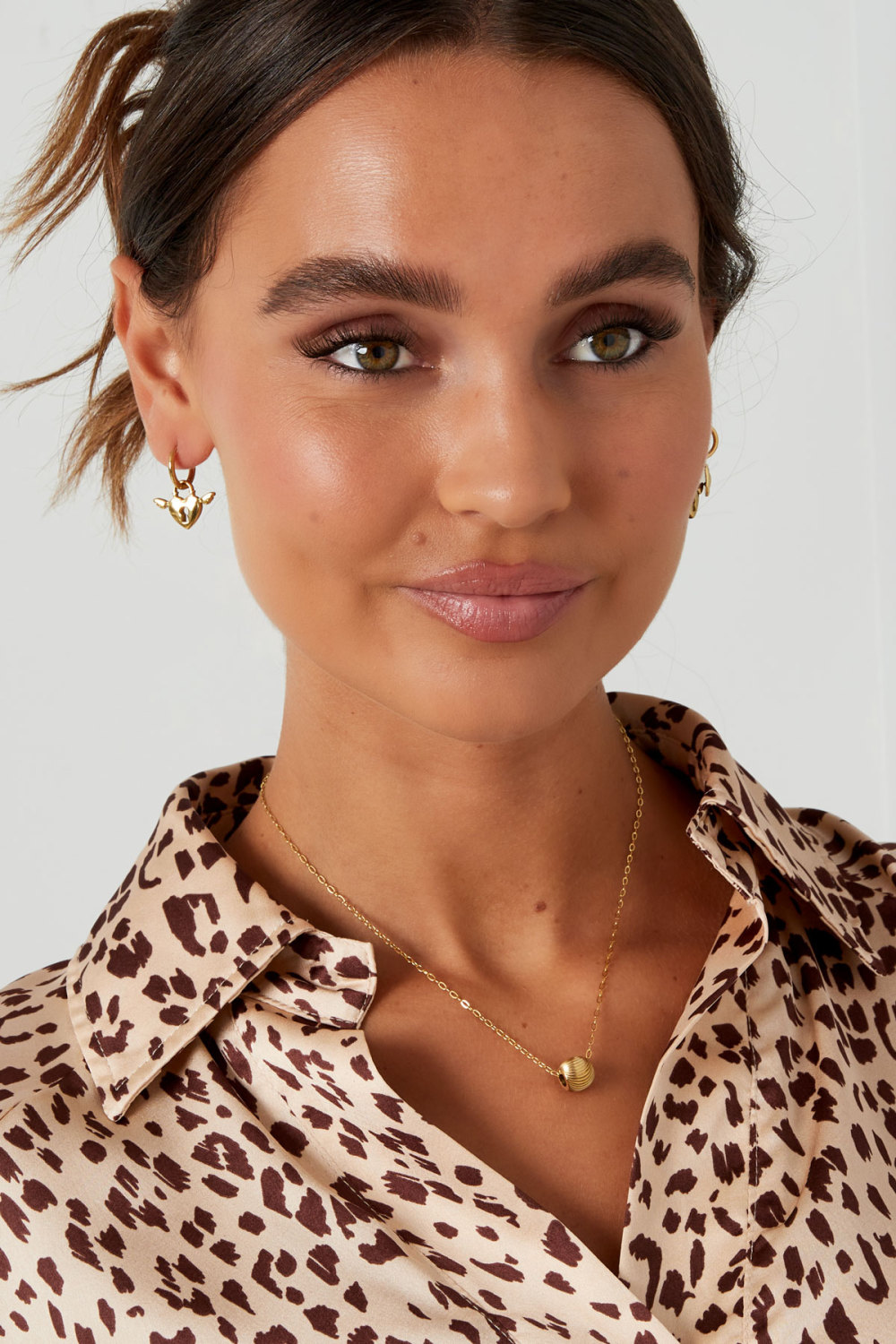 Collier Charm Rond Avec Imprimé h5Image4