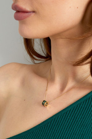 Collier Charm Rond - Doré/Noir h5 Image3