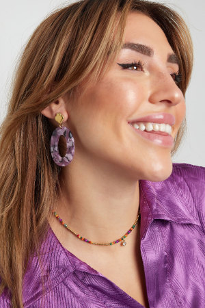 Collier Coloré Pierre Naturelle Et Strass h5 Image2