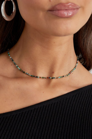 Collier Colcouleur Oré Pierre Naturelle - Couleur Or Vert h5 Image3