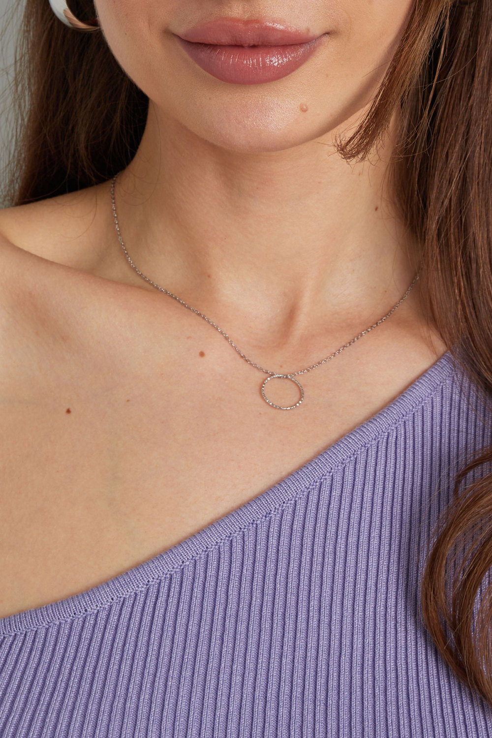 Collier Basique Avec Breloque Ronde - Doré h5Image3