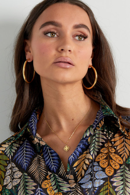 Collier double trèfle - doré 2