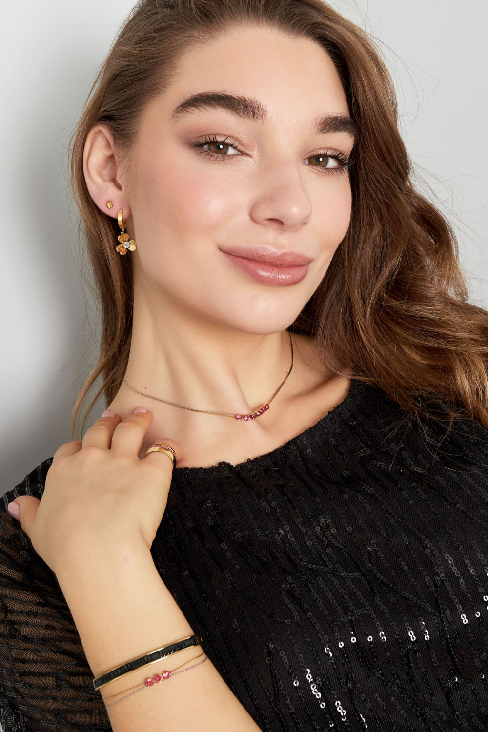 Collier Couleur Or/Argent Avec Pierre h5Image4