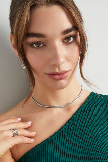 Collier plat avec imprimé - doré-4.0MM 2