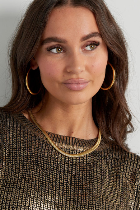 Collier unisexe plat tressé - argent - 8.0MM 2