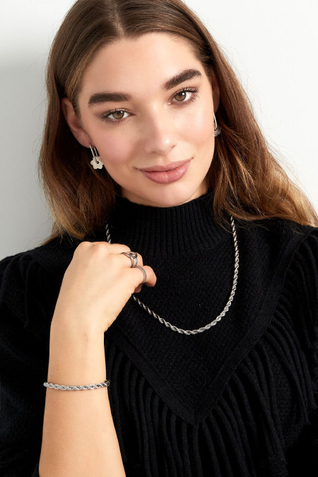 Collier unisexe épais torsadé 60cm - doré-4.5MM 2