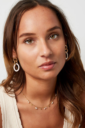 Collier Perles Et Charms - Doré h5 Image4