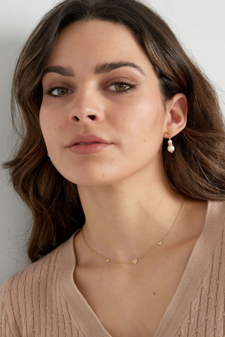 Collier classique avec coeurs - doré 2
