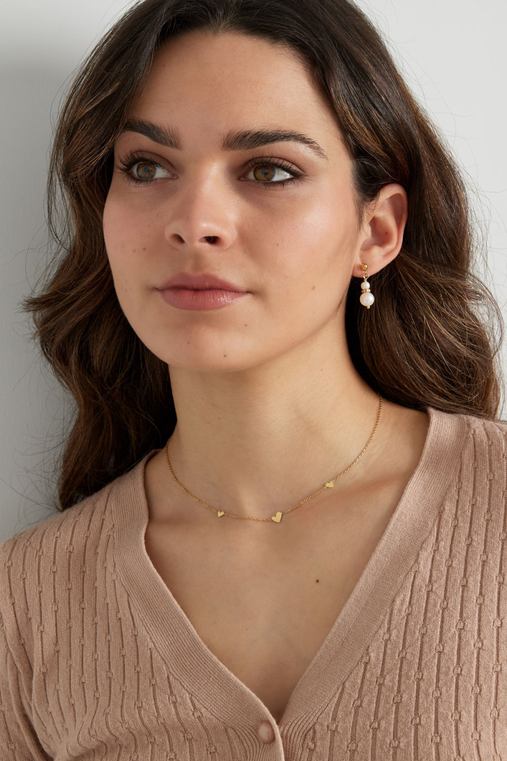 Collier Classique Avec Coeurs - Doré Image4