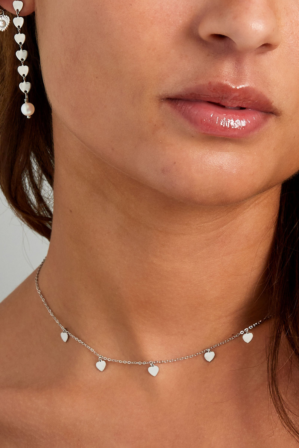 Collier Simple Avec Pendentifs Coeur - Doré Image7