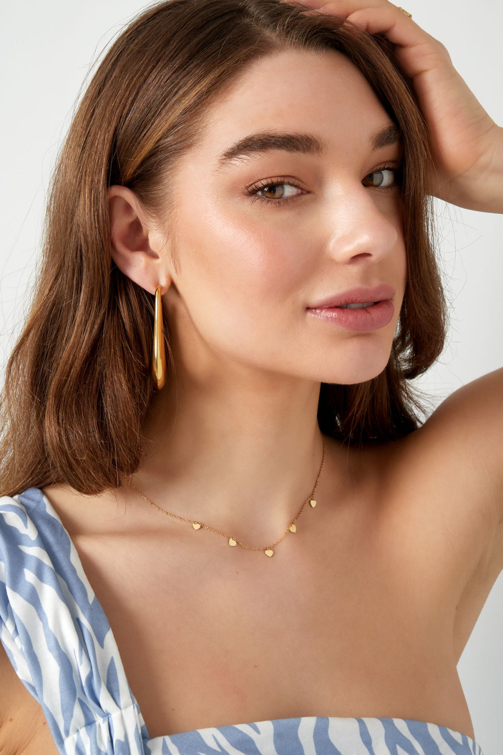Collier Simple Avec Pendentifs Coeur - Doré Image2