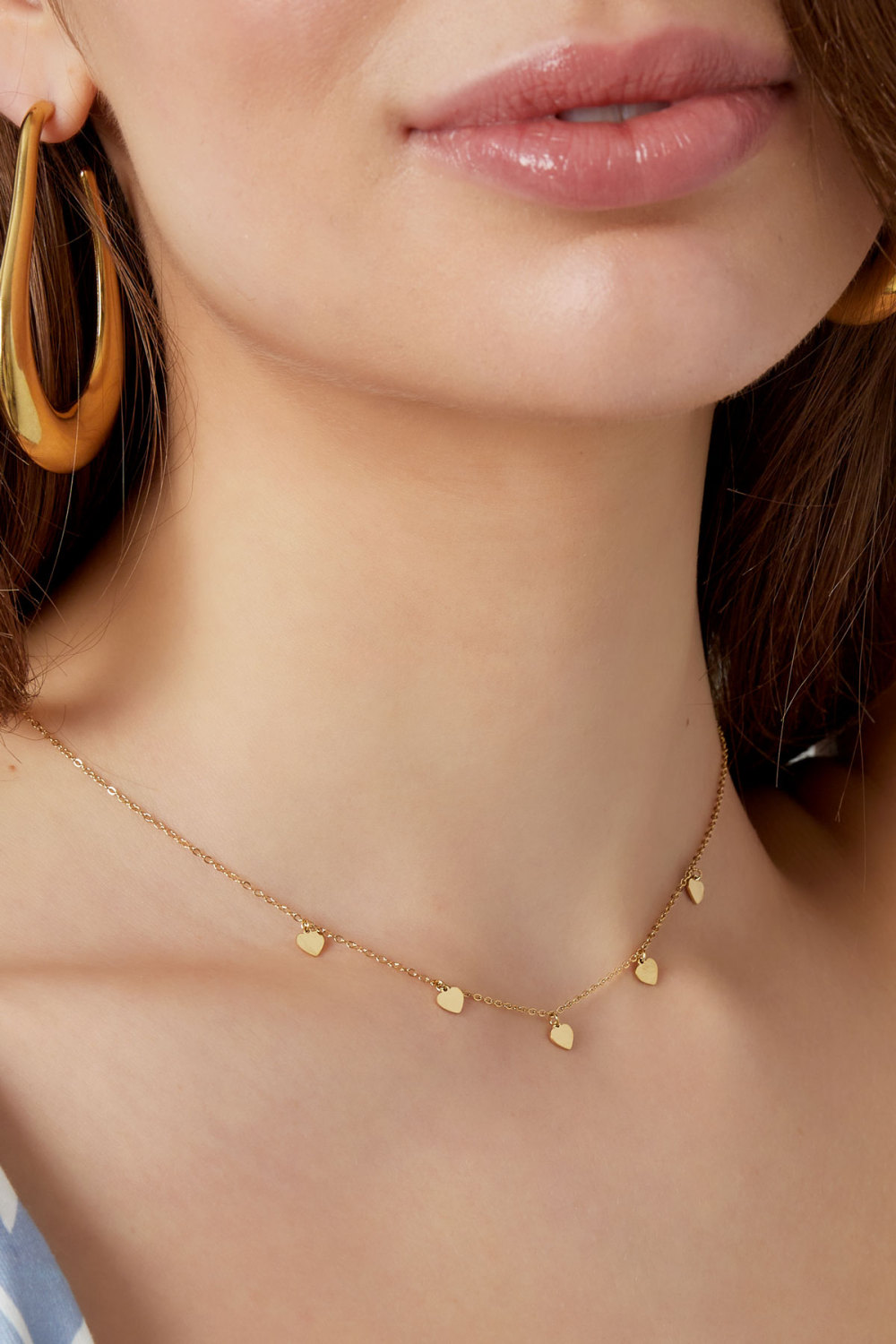 Collier Simple Avec Pendentifs Coeur - Doré Image4